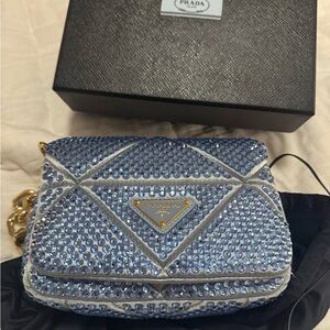 Prada Blue Crystal Mini Bag